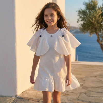 Vestido manga evasê branco  - TD152