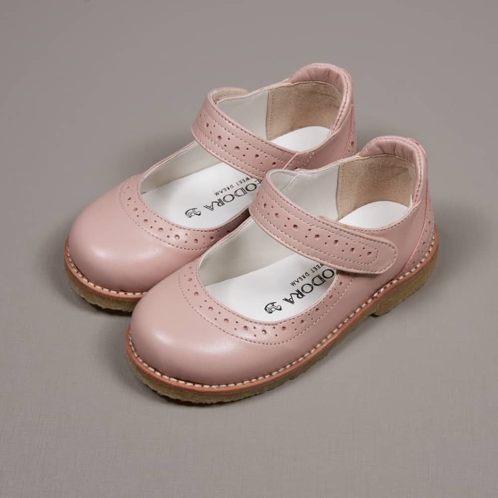 Sapato Boneca Couro Rosa - TD104