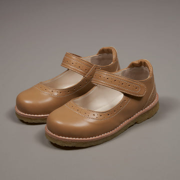 Sapato Boneca Couro Caramelo - TD106