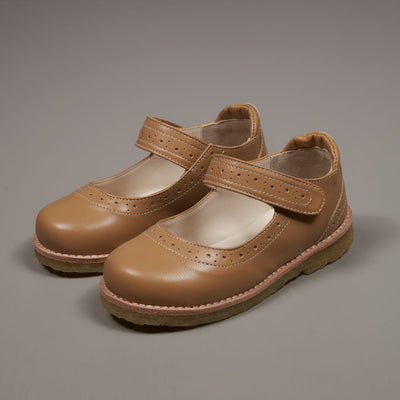 Sapato Boneca Couro Caramelo - TD106