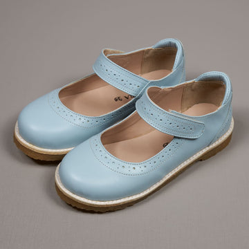 Sapato Boneca Couro Azul Bebê - TD102