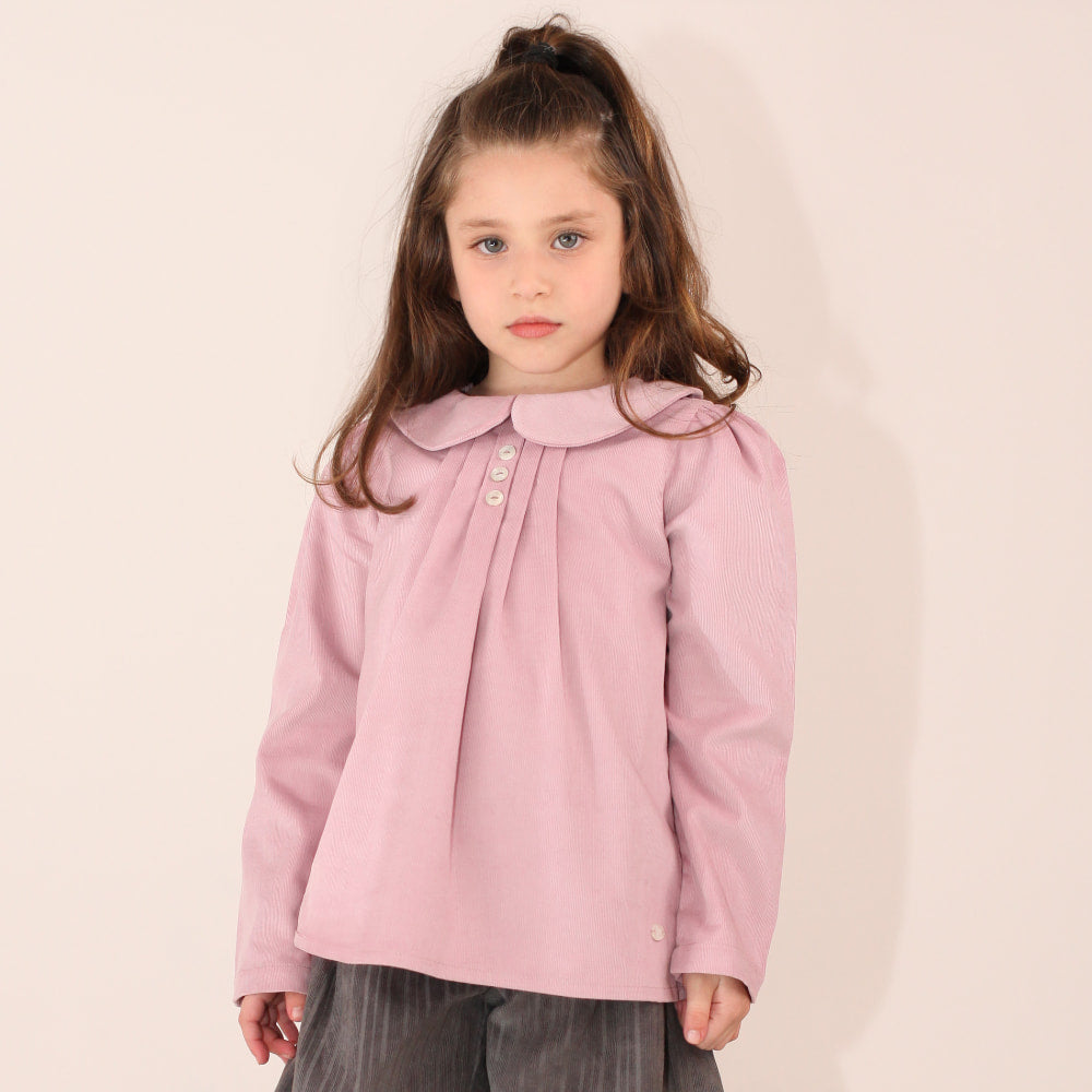 Camisa Infantil em Veludo Leve Manga Comprida - TD53