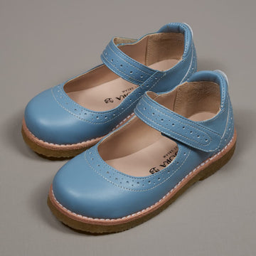 Sapato Boneca Couro Azul Delave - TD105