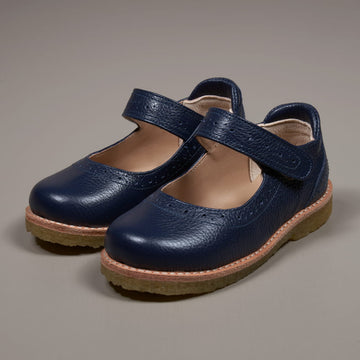 Sapato Boneca Couro Azul Marinho - TD108