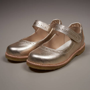 Sapato Boneca Couro Dourado - TD109