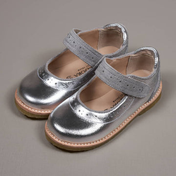 Sapato Boneca Couro Prata - TD103