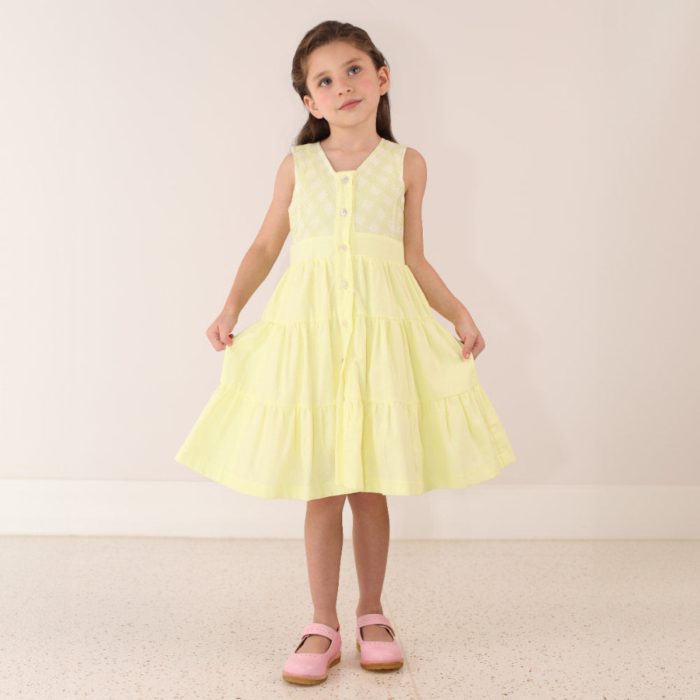 Vestido Infantil em Fustão com Telinha Charmosa - TD33
