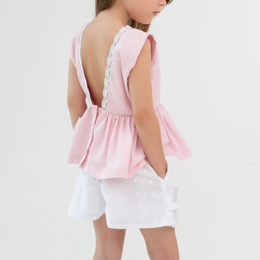 Short Infantil Godê Em Lese Com Elástico - TD78