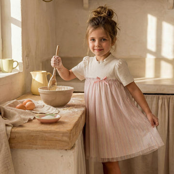 Vestido Infantil Delicado com Tule Candy Colors - TD35