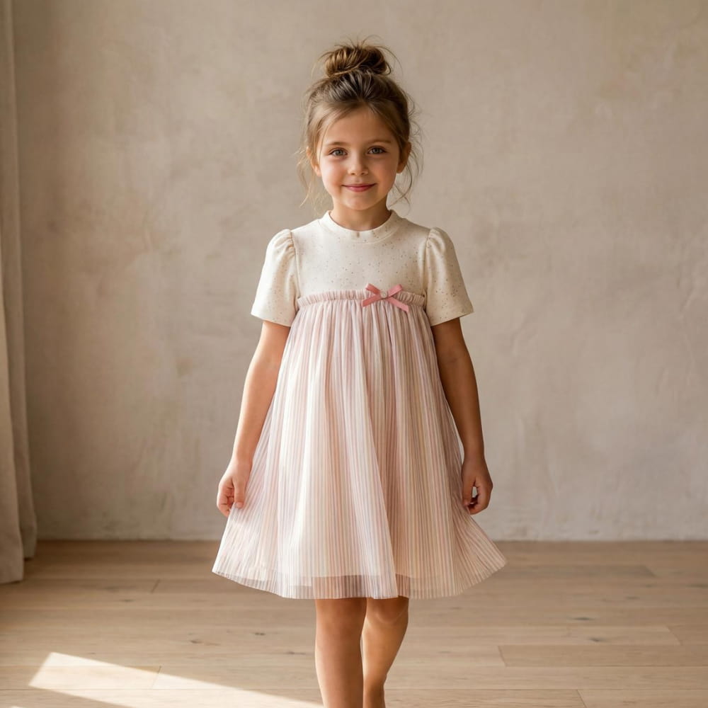 Vestido Infantil Delicado com Tule Candy Colors - TD35