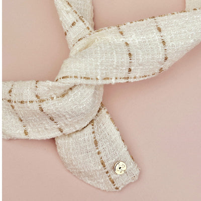 Faixa Aramada Tweed dourada/off