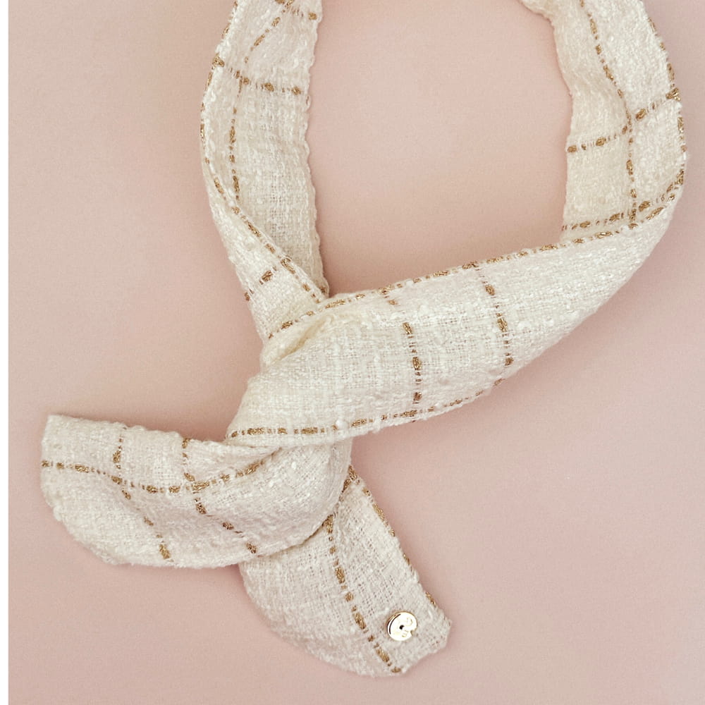 Faixa Aramada Tweed dourada/off