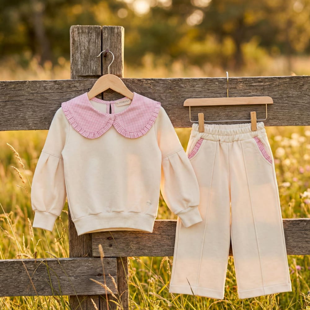 Conjunto agasalho Moleton Flanelado Gola Vichy - TD153