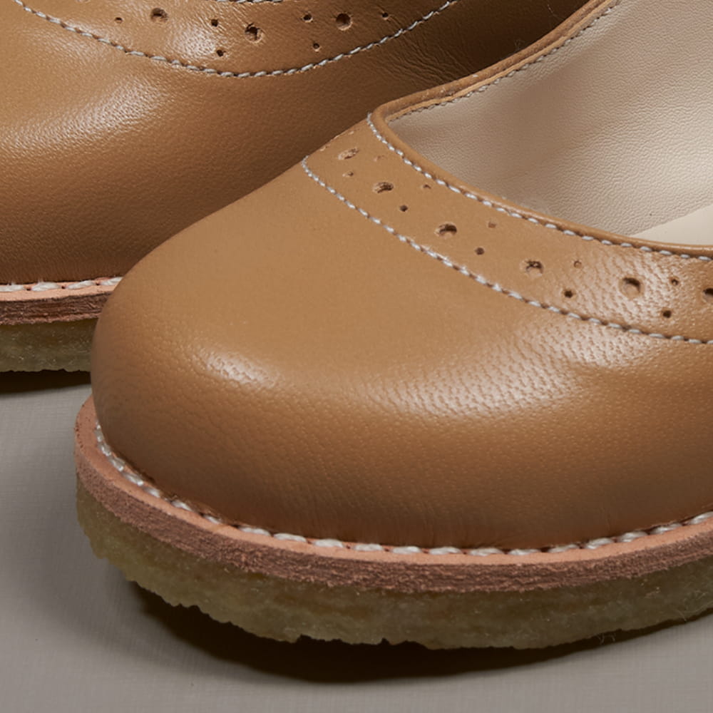 Sapato Boneca Couro Caramelo - TD106