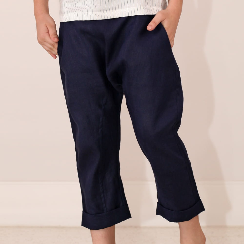 Calça Masculina Saruel Marinho Linho Puro - TD97