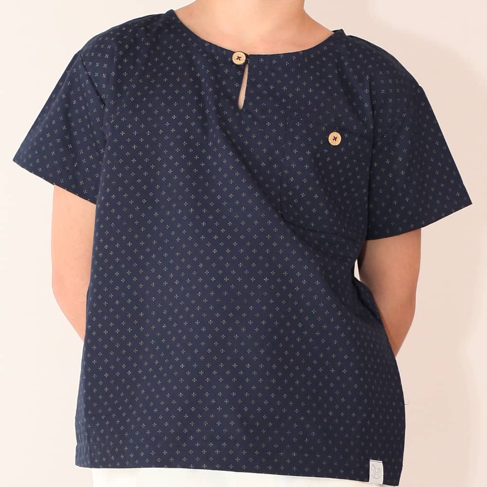 Camisa Masculina Tricoline Marinho Manga Curta - TD91
