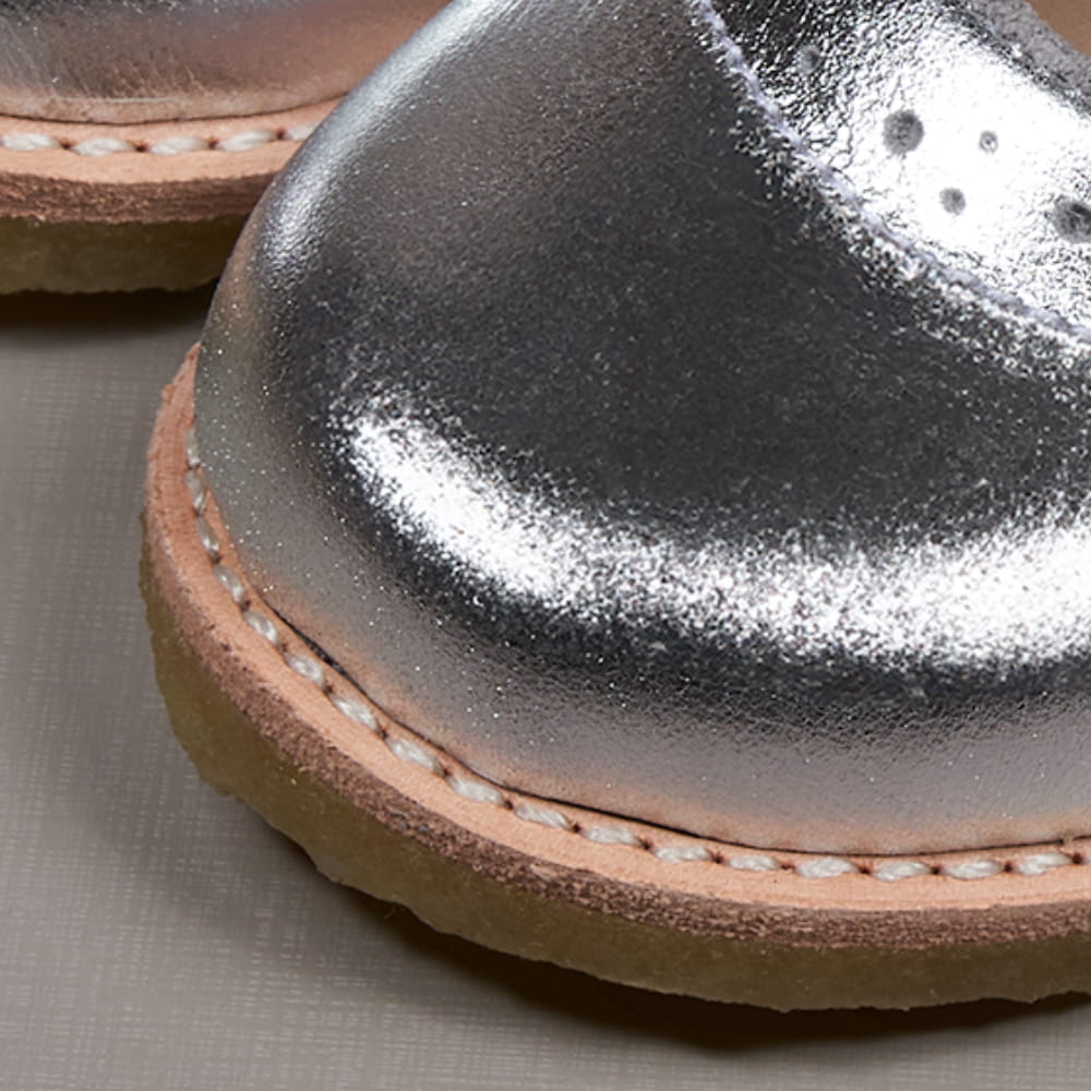Sapato Boneca Couro Prata - TD103
