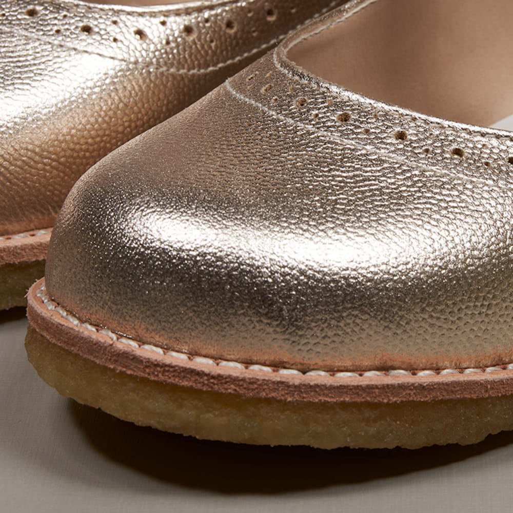 Sapato Boneca Couro Dourado - TD109