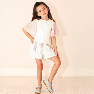 Conjunto Infantil com Mangas e Detalhes em Tule de Malha - TD49