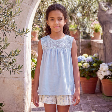 Bata Infantil Tricô Pompom Azul - TD189