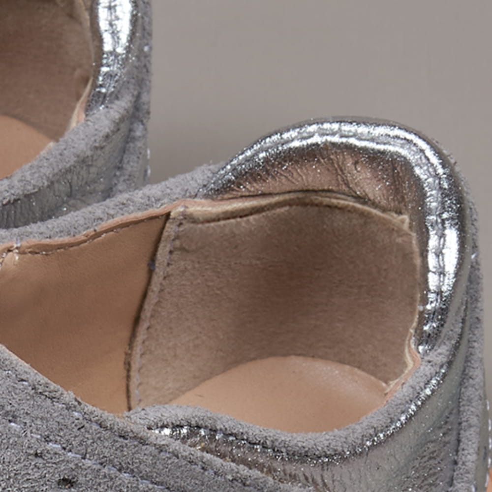 Sapato Boneca Couro Prata - TD103