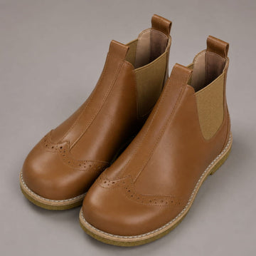 Bota Infantil Couro em Elástico Caramelo  - TD176