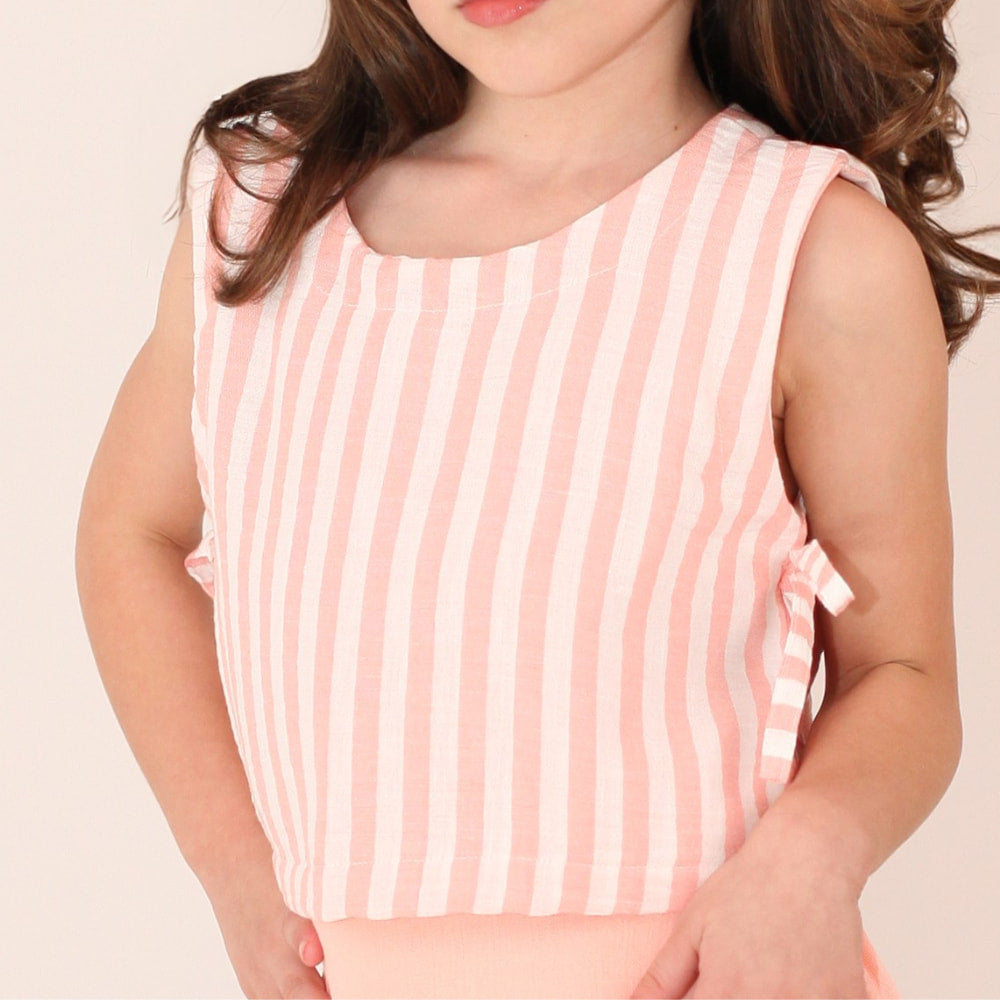 Conjunto Infantil com Saia Balonê e Blusa Listrada - TD50
