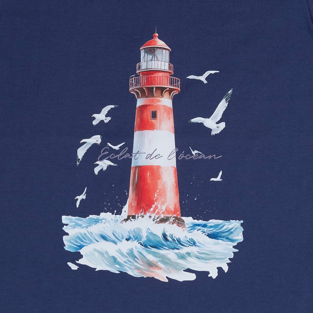 Camiseta Malha Marinho Farol - TD96