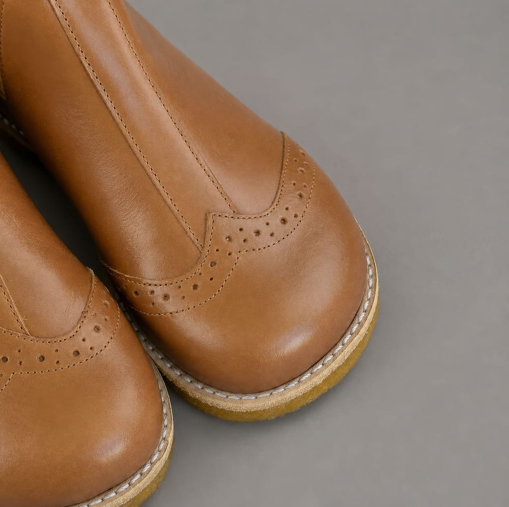 Bota Infantil Couro em Elástico Caramelo  - TD176