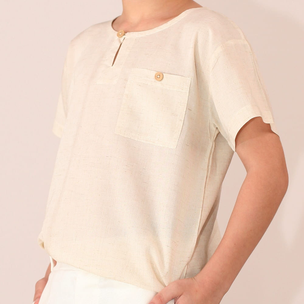 Camisa Masculina OFF Manga Curta Textura Linho - TD90