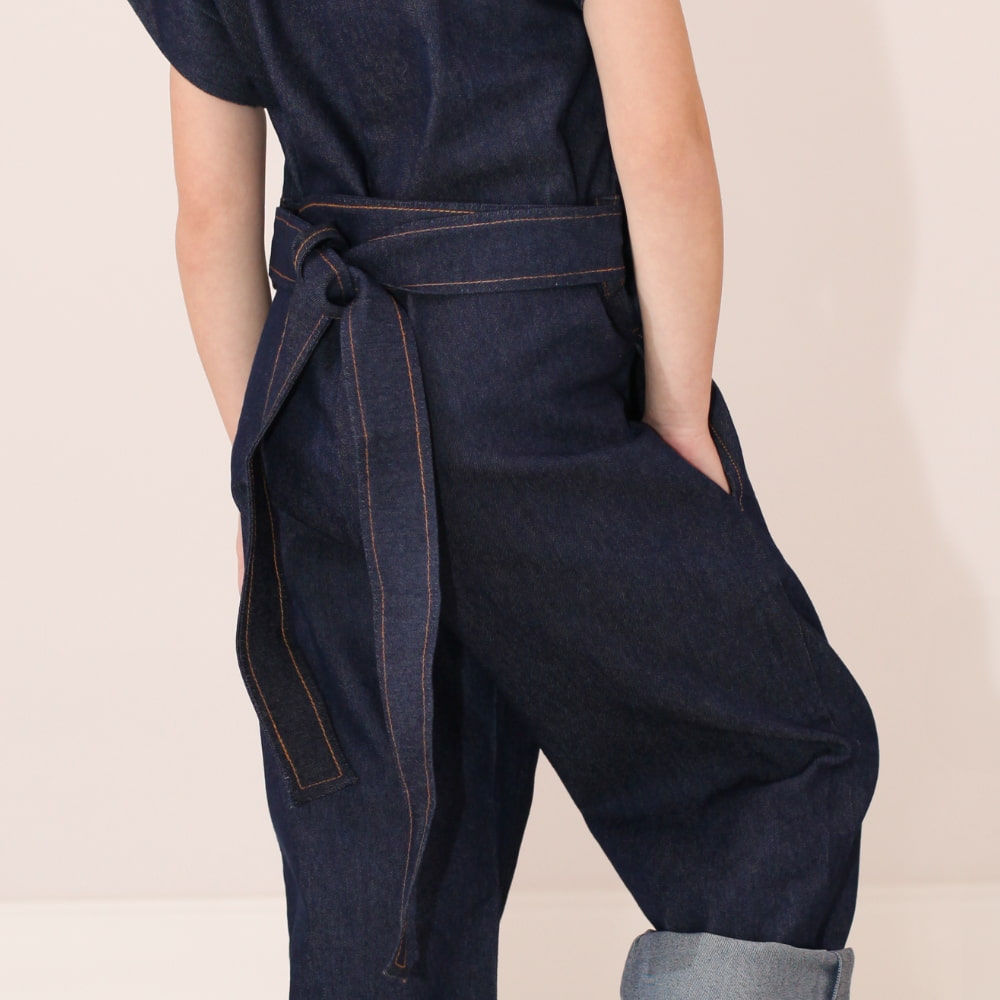 Macacão Jeans Infantil com Cinto - TD42