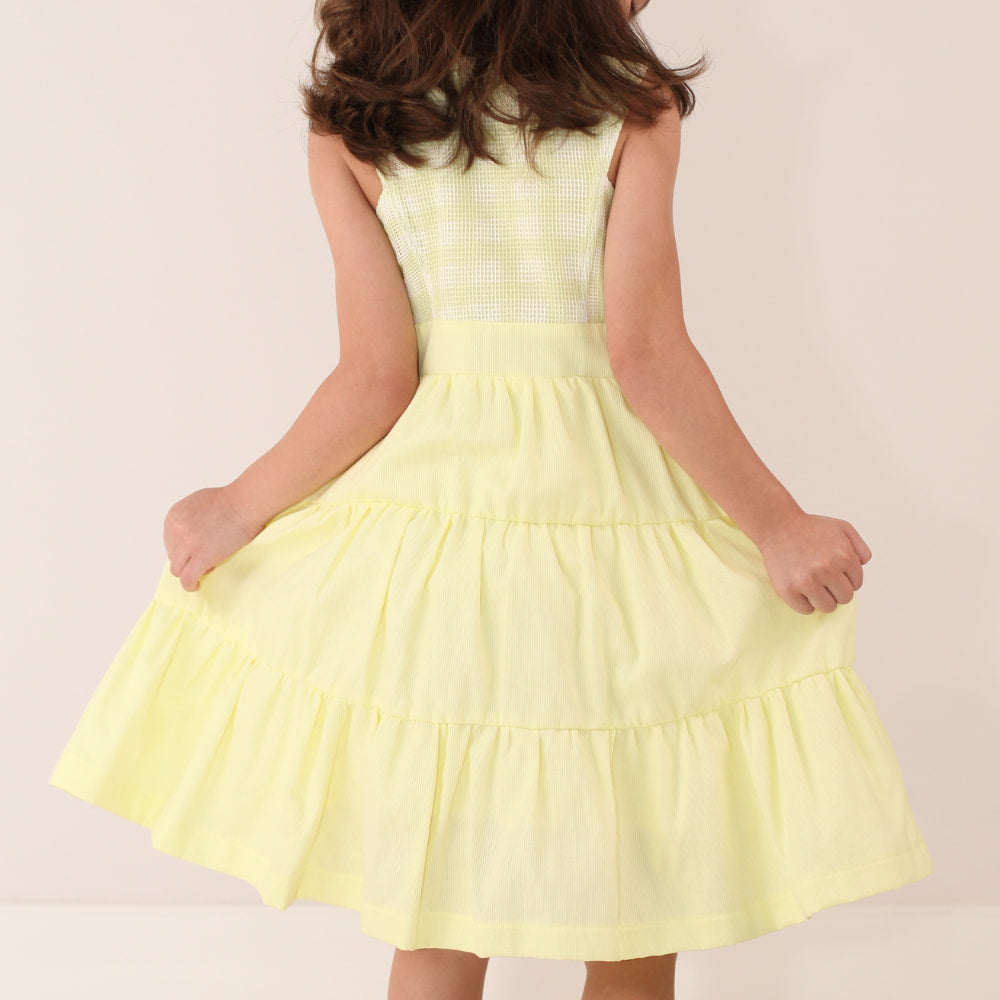 Vestido Infantil em Fustão com Telinha Charmosa - TD33