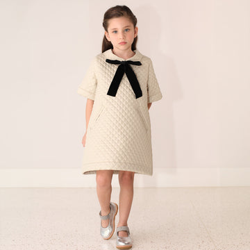 Vestido Infantil Matelassê com Laço Clássico - TD30