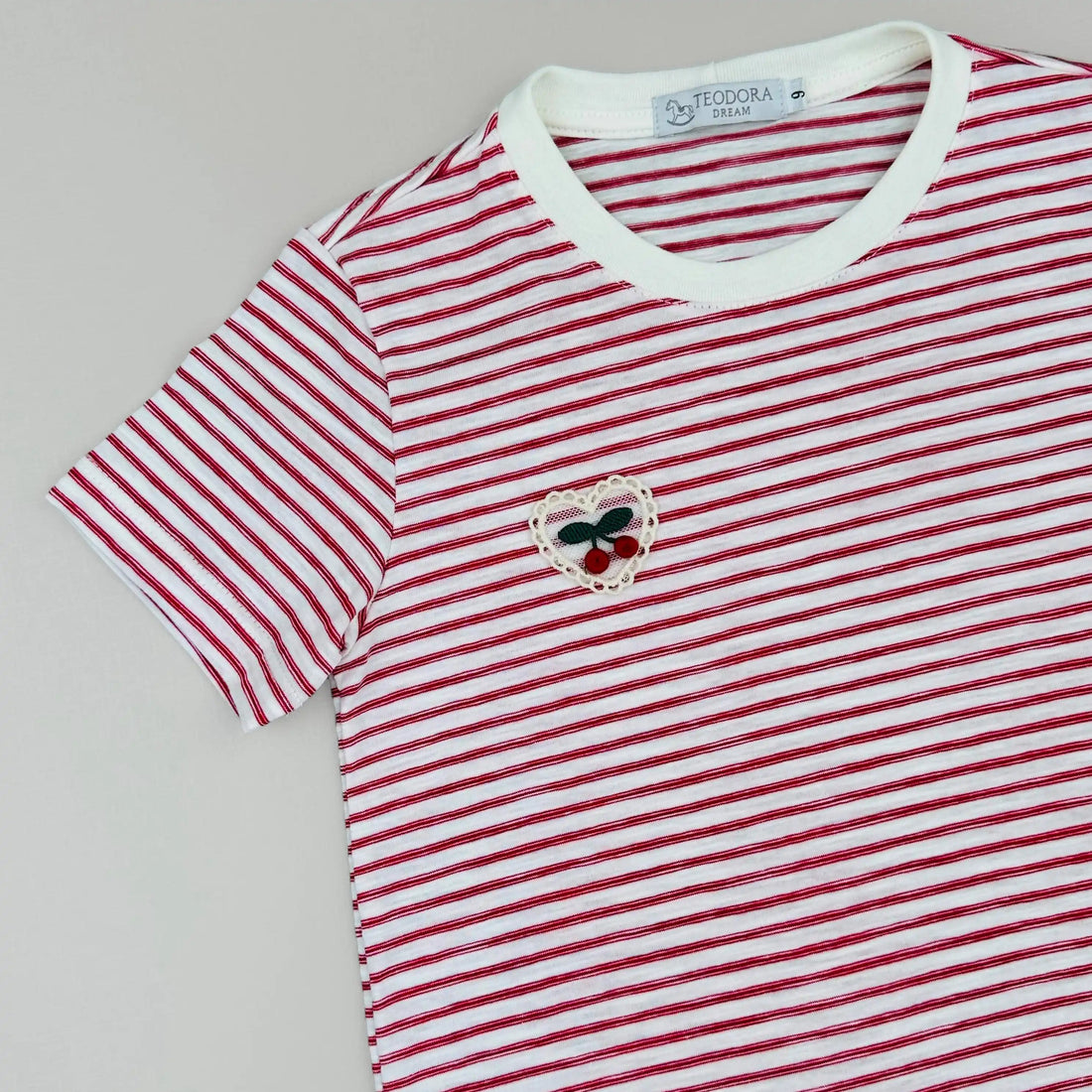 Camiseta infantil listrada cerejinha- TD184