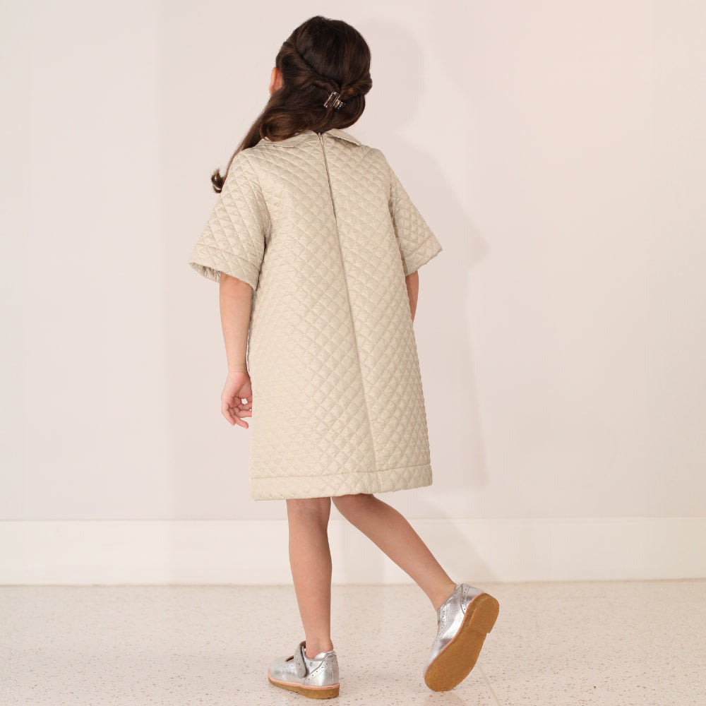 Vestido Infantil Matelassê com Laço Clássico - TD30