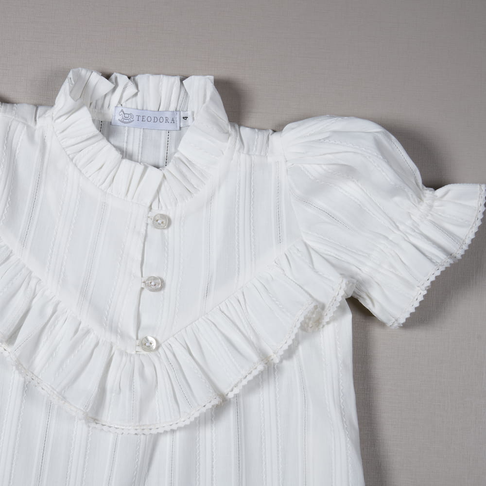 Bata Infantil Com Babados E Mangas Bufantes - TD76