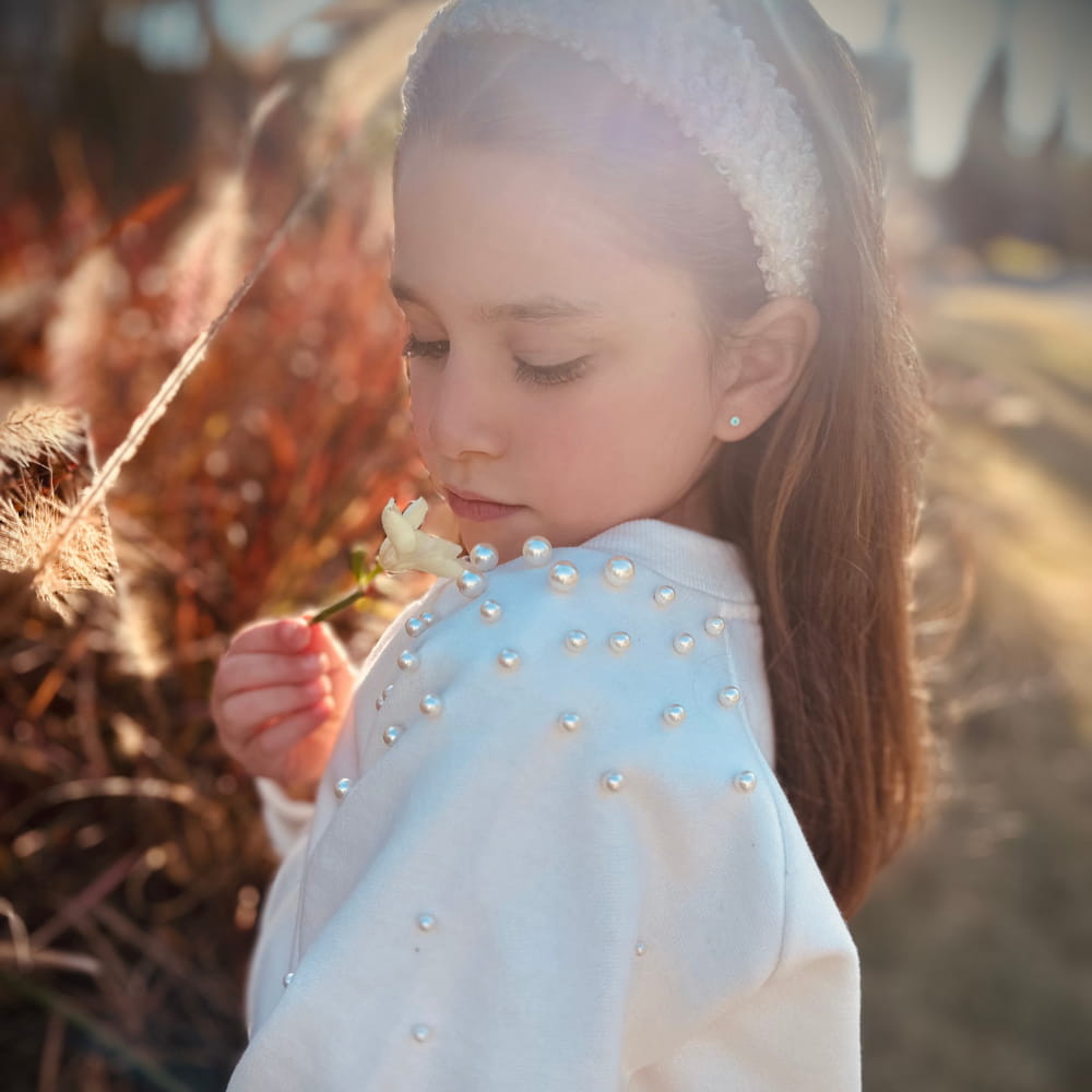 Conjunto Agasalho em Moletom Felpado OFF Bordado Pérolas - TD82