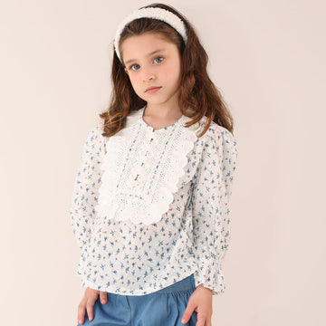 Bata Floral Detalhe Bordado Inglês TD128