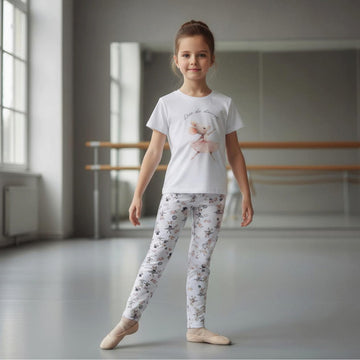 Conjunto Infantil Legging Ballet Branco - TD140