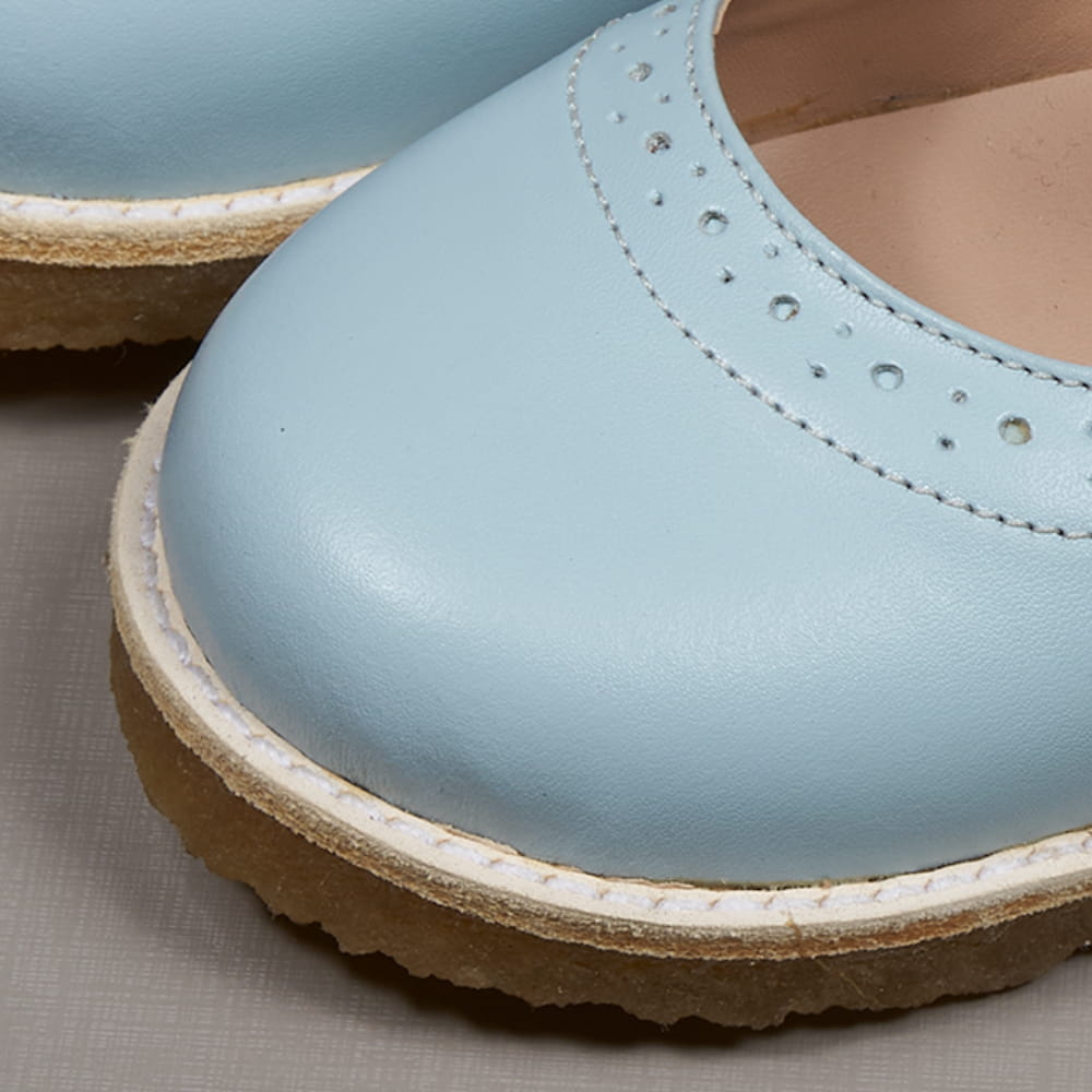 Sapato Boneca Couro Azul Bebê - TD102