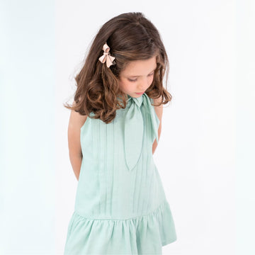 Vestido Infantil em Linho com Laço - TD29