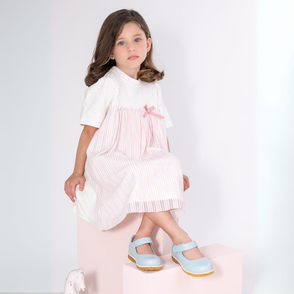Vestido Infantil Delicado com Tule Candy Colors - TD35