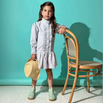 Vestido Infantil Xadrez Manga Longa - TD25