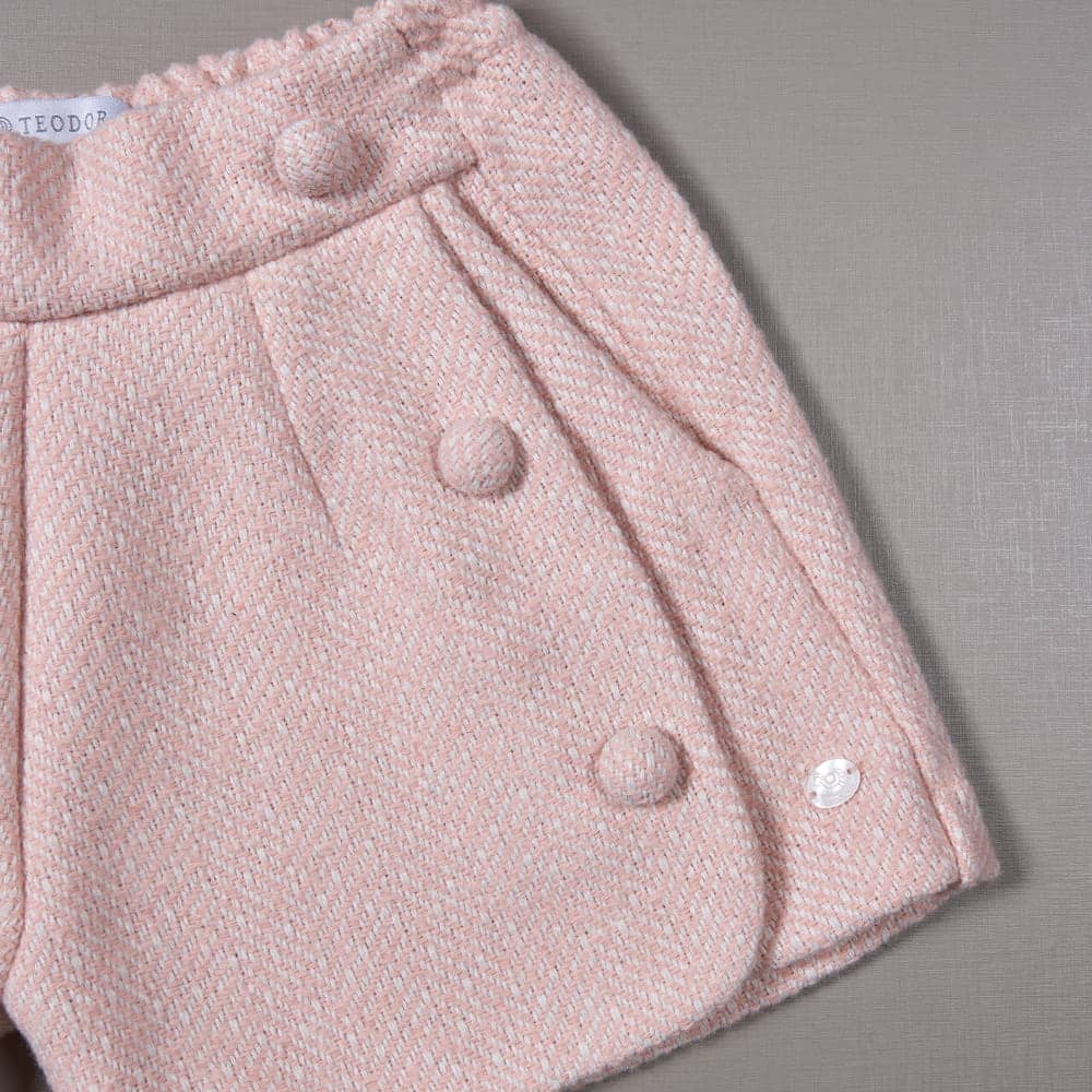 Bermuda Botões Lã Rosa - TD118