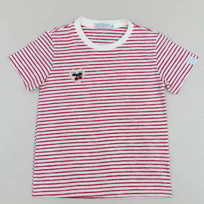 Camiseta infantil listrada cerejinha- TD184